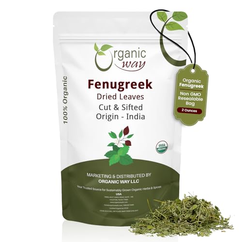 Organic Way Fenugreek Dried Leaves - Origin - India (2 Ounce)