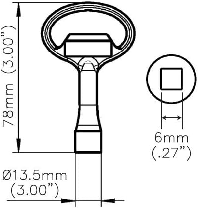 1004-18 EMKA Square 6mm Key