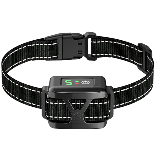 Dog Bark Collar, CMUBH Bark Collar for Large Dog, Rechargeable Anti Bark Collar for Medium Small Dogs with 5 Adjustable Sensitivity and Intensity Beep Vibration