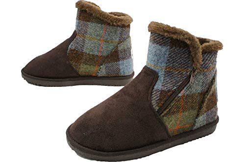 ハリスツイード ショート ムートンブーツ S(約22.5cm～23cm)