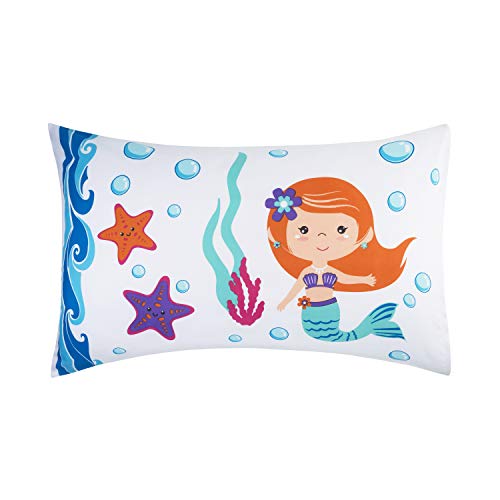 Everyday Kids Toddler Fitted Sheet And Pillowcase Set -Undersea Mermaids Adventure- Soft Breathable Microfiber Toddler Sheet Set #TOP3