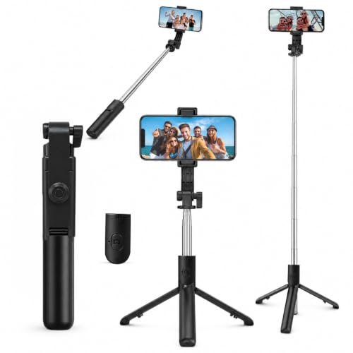 UNBREAKcable Selfie Stick Tripod for iPhone & Android, 70CM/27 Inch Extendable Phone Tripod with Bluetooth Remote, Adjustable Phone Holder for Vlogging, Reels, Travel, Video Calls & Mobile Shooting