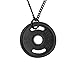 FitLife Fashion Weight Plate Necklace Stainless Steel Link Chain (Black Large (26"))
