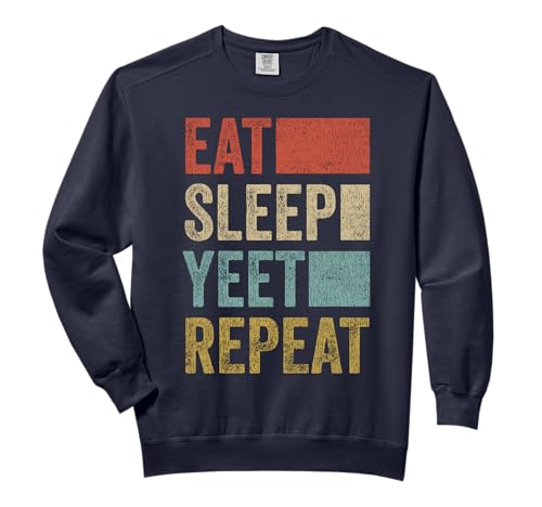 Funny Eat Sleep Yeet Repeat Shirt 70s Popular Dance Yeet Comfort Colors Adult Sweatshirt