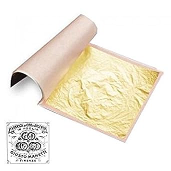 Manetti 23K Edible Gold | أوراق شبه فضفاضة | 3.4 &times; 3.4 بوصة | 25 أوراق كتيب
