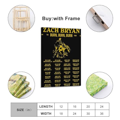 Zach Bryan toile cadre cadeau idéal décoration 50 x 75 cm