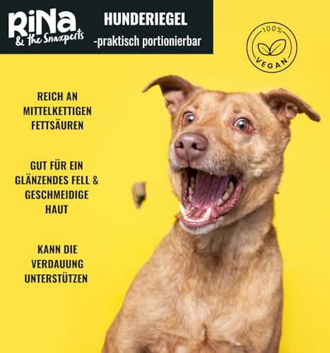 Viva Vegan Hundesnacks Riegelbox 10× – Vegane & glutenfreie Hundeleckerli mit Keimlingen, Banane, Ananas, Spirulina & Kokosöl – 300g Pflanzliche Superfood-Riegel für Hunde – von RiNa