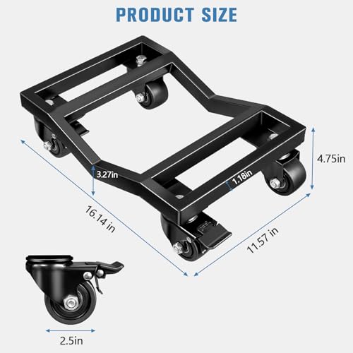 KEDSUM Car Dolly Set of 4, 6000 LBS Wheel Dolly, Heavy Duty Vehicle Dollies, Double V-Shaped Design & Nylon Casters with Brakes Used for Moving Cars, Trailers, SUV, Motorcycles and Boats by KEDSUM - Image 9
