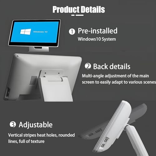 Image of Cash Register for Small Businesses, Touch Cash Register,15.6 inch LCD Touch Screen Monitor,1920 * 1080 Pix,Adjustable Angle,for Business Restaurant