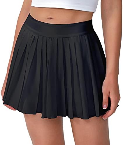 Eleloveph Women’s 13in Pleated Tennis Skirt-Flowy Athletic Design,Suitable for Golf, Skater, Running Sports