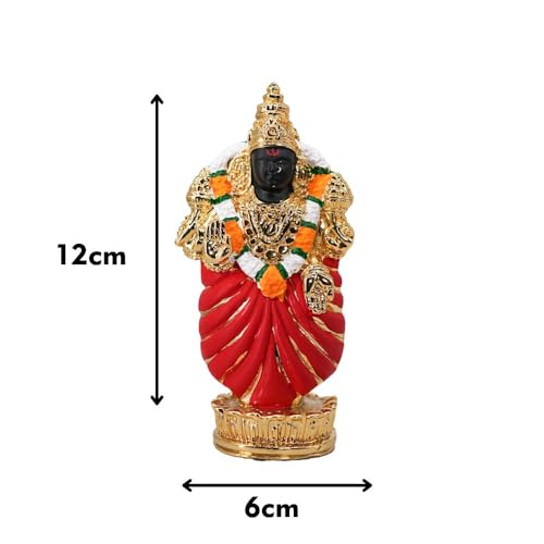 Image of Gold Plated Standing Padmavati | Small Gold Goddess Idol Murti for Car Dashboard, Office Desk & Home Temple |Divine Blessings, Prosperity & Protection | Size: 6cm x 4cm x 12cm