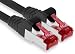 Produktbild 1aTTack.de - 1x 1m CAT6 Patchkabel S/FTP PIMF Schirmung CAT.6 RJ45 Netzwerkkabel Ethernetkabel DSL LAN Router Switch Modem Patchfeld - schwarz - 1 Stück