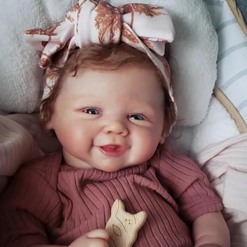 Kgniess Me Reborn Lalka Dziecięca, 20 Cali, Silikonowa, 50 cm, Otwarte Oczy które wyglądają jak prawdziwe życie dziewczyny otwarte oczy