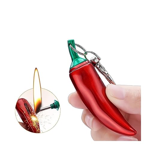 BUBELS Encendedores de parafina, encendedores novedosos Recargables, encendedores con diseño en Forma de Chile, encendedores geniales, encendedores de parafina de Metal a Prueba de Viento