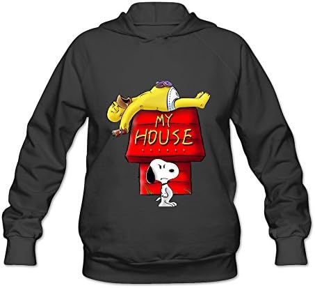 AHOO Women's Sweater- Snoopy Sleeping Dog House The Simpsons Homer Black Size S