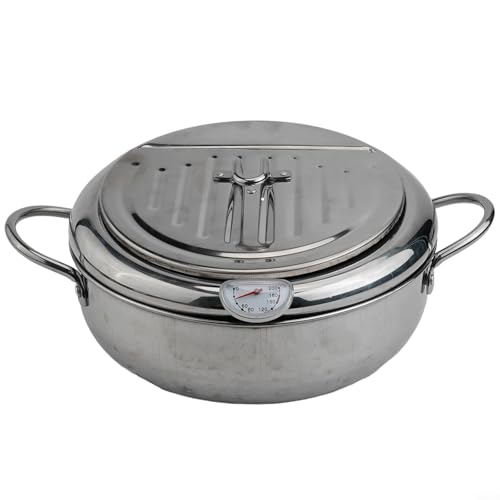 A las cocinas les encanta esta freidora de acero inoxidable con funciones inteligentes de control de temperatura (304 + 24 cm)