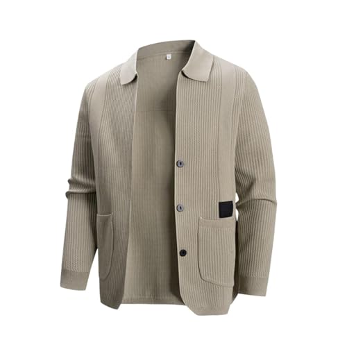 Suéter de punto suelto para hombre en tejido transpirable de manga larga gris