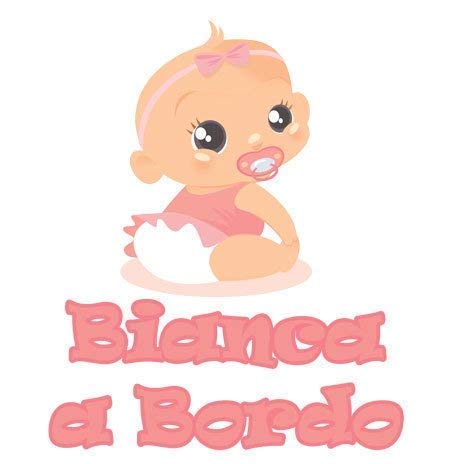 GamesMonkey Sticker Child Girl on Board - WHITE - PERSONALIZED NAME 12 CM - female - exterior car stickers glossy VINYL