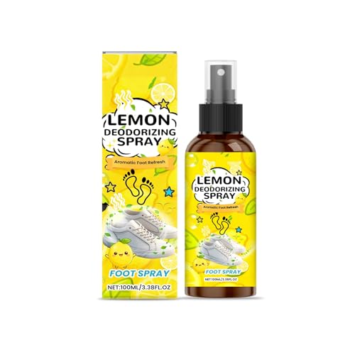 Desodorante en aerosol para pies y calzado, desodorizante para zapatos, de secado rápido y frescura duradera, ideal para el mal olor de pies, zapatos y bolsas de gimnasio. Aroma a limón