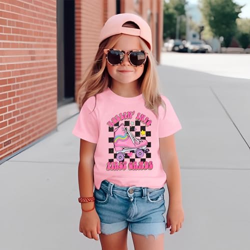 Image of First Day of School Outfit for Girl Rollin Into First Second Third Grade Shirt 1st 2nd 3rd Back to School T-Shirt Top