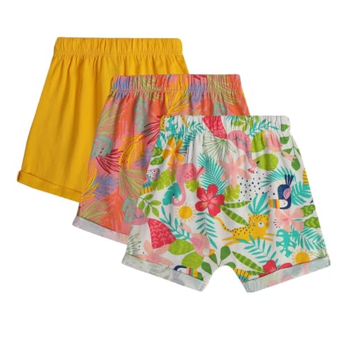 Image of miniklub Girls Pack of 3 Floral Printed Pure Cotton Shorts