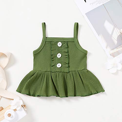 Infant Baby Girl Summer Outfits Ruffle Hem Halter Tops+Floral Shorts Pants 2Pcs Toddler Girls Clothes Summer (12-18 Months, Green) Infant Baby Girl Summer Outfits Ruffle Hem Halter Tops+Floral Shorts Pants 2Pcs Toddler Girls Clothes Summer (12-18 Months, Green)