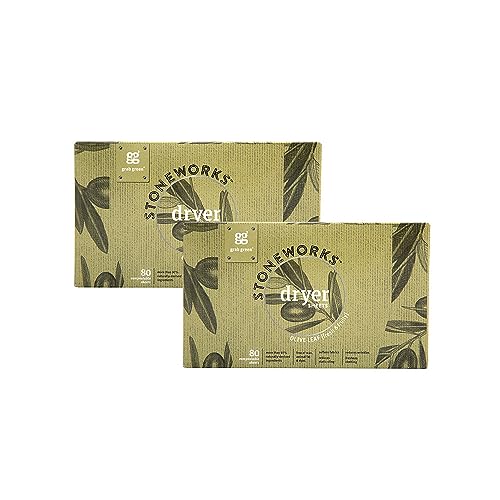 Grab Green Stoneworks Cruelty-Free Dryer Sheets | Softens Fabrics, Freshens Clothing & Reduces Static-Cling and Wrinkles | Plant Based | Olive Leaf Scent (160 Sheets)