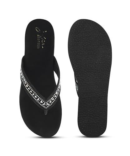 Image of JM LOOKS Elegant Mid-Wedge Sandal for Women Comfortable Slip-On Cross-Strap Design with Decorative Front Detail and Flexible Sole