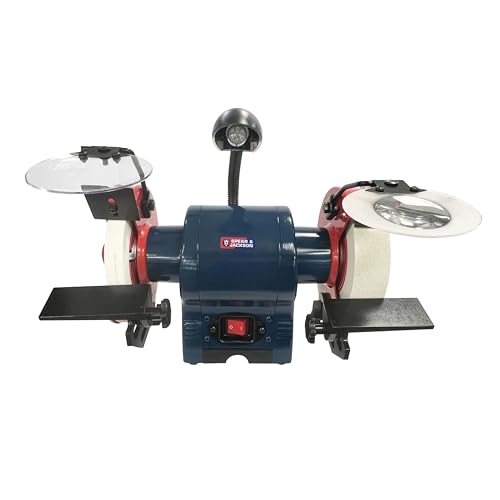 Spear & Jackson SJ150BG White Wheel Bench Grinder 6 150mm - Sharpen Woodturning Tools - Grinding and Reshaping Chisels