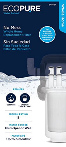 Image of EcoPure WHARF30 Whole Home Pivotal Replacement Water Filter - Fits EPWHE System - NSF Certified - 30 Micron - Reduces Sediment, Sand, Dirt & Rust - 6-Month Life - Easy, Mess-Free Changes