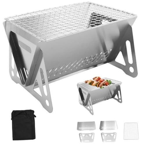 Mini parrilla de carbón portátil que soluciona la falta de espacio al acampar 6