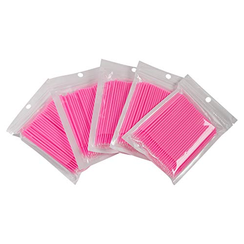 Cuttte 500 Pcs Disposable Microbrush Applicators Microfiber Wands For Eyelashes Extensions And Makeup Application (Head Diameter: 2.0Mm) #TOP6