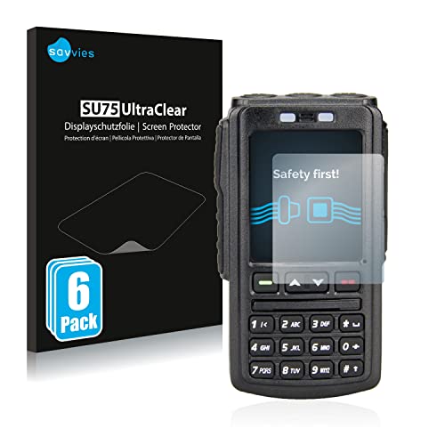 Savvies 6 Stück Schutzfolie für AnyTone BT-01 Bildschirmschutz-Folie Ultra-Transparent