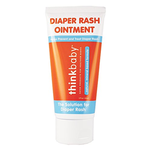 Image of Thinkbaby Diaper Rash Ointment – Safe, Natural Mineral Based Cream for Babies – Soothing Relief from Skin Irritation & Chafing – Unscented 14% Zinc Oxide Protective Treatment, 3oz