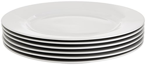 Amazon Basics 6-Piece White Dinner Plate Set #TOP2