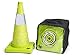Mutual Industries - 17712-4-18 Collapsible Reflective Traffic Cone with Inside Light, 18" x 10" x 10", Lime (Pack 0F 4)