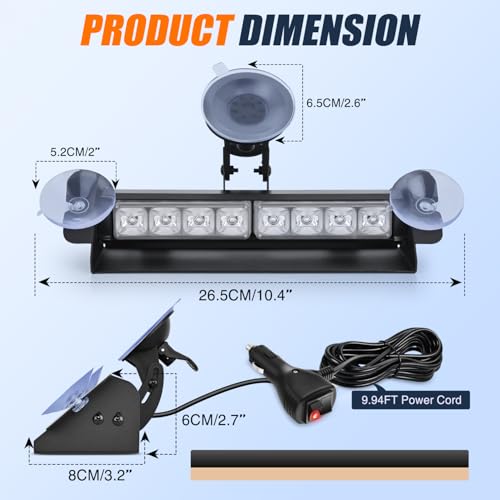 Image of Nilight 8LED Green Traffic Advisor Strobe Light Bar Hazard Safety