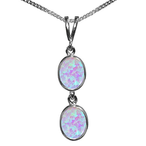 Pendentif solitaire opale de culture et argent 925 haut de gamme