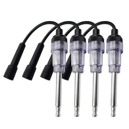 4PCS Spark Plug Tester, Engine Ignition Coil Tester Straight Boot Ignition Test Spark Plug Light Checker Automotive Spark Tester for Automotive Car Lawnmower Internal External Engine