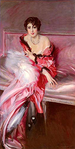 Peinture sur toile de maître et tableau huile fait main Madame Juillard en femme rouge