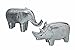 Produktbild Bella-Vita Dapo Trendige Dekofiguren in Silber Elefant + Nashorn Kunstharz Tierfigur Dekoartikel Figur