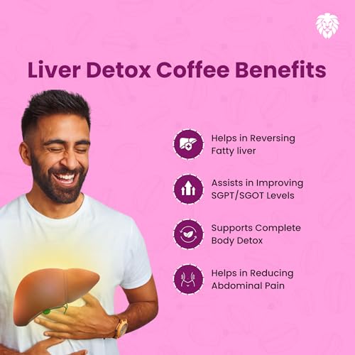 Image of Healeo Liver Detox Coffee Powder 75g | Herbal Cleanser with Milk Thistle, Dandelion Root, Kutaki & Vitamins | Supports Fatty Liver Reversal, Detox & Liver Health