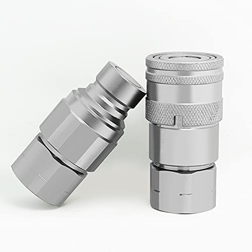 Accoppiamenti Rapidi Per Attrezzi Set Accoppiatore Rapido Idraulico Faccia Piatta 3/8 - Filettatura NPT 1/2, Per Attacchi Rapidi E Sicuri Raccordo Rapido Idraulico Summit