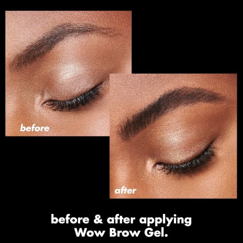 Image of e.l.f. Wow Brow Gel, Volumizing, Buildable, Wax-Gel Hybrid, Creates Full, Voluminous-Looking Brows, Locks Brow Hairs In Place, Deep Brown, Fiber-Infused 3.5g
