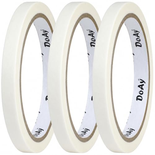 Image of 3 Pack White Masking Tape - Painters Tape 0.40 Inch Wide - Multi-Surface, Water Resistant, Indoor & Outdoor Use - 270FT Total - Artist Tape for Paint, Wall, Watercolor (#4010)