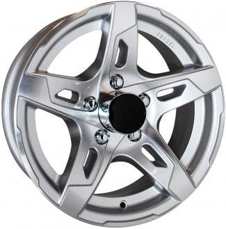 14x5.5 Silver T10 Sendel Aluminum Trailer Wheel 5 on 4.50 Lug 1,900 lb Max Load
