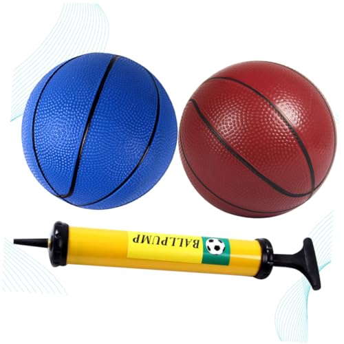 WEKAMOS 3 Piezas Balón Hinchable Infantil Pelota de Baloncesto Pequeña y Gruesa para Niñas Colores Azul y Aleatorios Incluye Bomba para Aire y Piscina Color Aleatorio Color Aleatorio