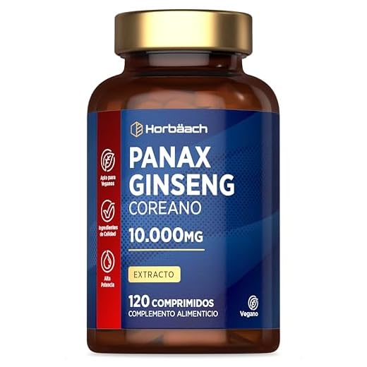 Panax Ginseng Rojo Coreano Puro 10.000mg | 2 Meses de Suministro - 120 Compimidos Veganos | Extracto de Panax Ginseng | Energía Física y Mental, Ánimo & Concentración | Alta Concentración | Horbaach
