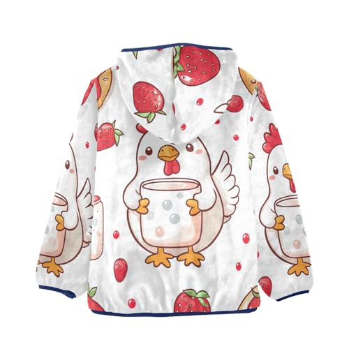 Hen Girls Fleece Jacket Girls Fall Jacket Girls Zip Up Hoodie Girls Sherpa Jacket 2-10T2