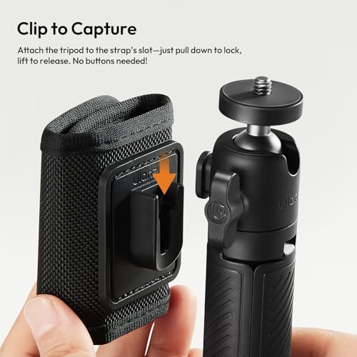 ULANZI MT88 Mini Stativ, Selfie Stick mit Klettverschluss und Action Kamera Adapter, Tischstativ mit Cold Shoe, Reisestativ für Action Cam, für DJI Pocket3, für Insta 360 X5, für Osmo Action 5 4 3